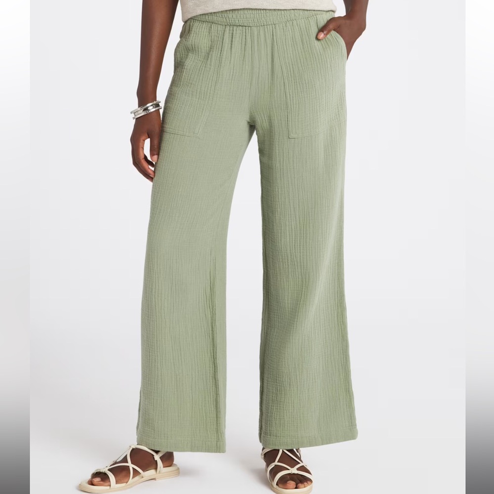 Cosmic Blue Love Soroa High Rise Smocked Waist Palazzo Pant Size L